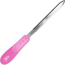 Acme United Pink Ribbon 9" Letter Opener - Stainless Steel Blade - Plastic Handle - Pink - 1 Each