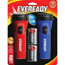 Eveready LED Economy Flashlight - D - Polypropylene - Blue, Red