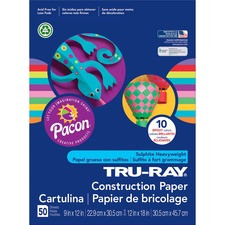 Tru-Ray Construction Paper - ClassRoom Project - 12"Width x 9"Length - 50 / Pack - Bright Assorted - Sulphite