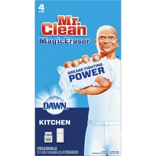 Mr. Clean Magic Eraser Cleaning Pads - 4/Pack - Rectangle - 5.40" Width x 9.80" Depth - Ceramic Tile, Granite Floor - Dirt Remover, Grime Resistant - Foam - White