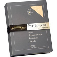 Southworth Laser, Inkjet Parchment Paper - Copper - Letter - 8 1/2" x 11" - 24 lb Basis Weight - Parchment - 500 / Box - Acid-free, Lignin-free