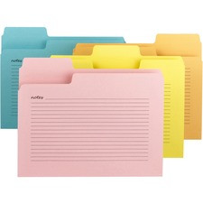 Smead SuperTab 1/3 Tab Cut Letter Recycled Top Tab File Folder - 8 1/2" x 11" - Top Tab Location - Assorted Position Tab Position - Pink, Yellow, Goldenrod, Aqua - 10% Recycled - 12 / Pack