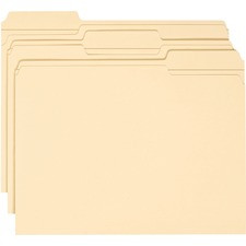 Smead 1/3 Tab Cut Letter Recycled Top Tab File Folder - 8 1/2" x 11" - 3/4" Expansion - Top Tab Location - Assorted Position Tab Position - Manila - Manila - 30% Recycled - 100 / Box