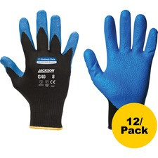 KleenGuard G40 Foam Nitrile Coated Gloves - 9 Size Number - Purple - Abrasion Resistant, Seamless - 12 / Pack