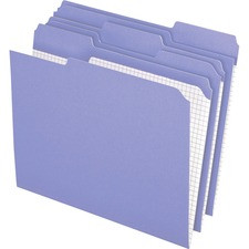 Pendaflex 1/3 Tab Cut Letter Recycled Top Tab File Folder - 8 1/2" x 11" - 3/4" Expansion - Top Tab Location - Assorted Position Tab Position - Paper Stock - Lavender - 10% Fiber Recycled - 100 / Box