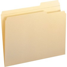 Smead 1/3 Tab Cut Letter Recycled Top Tab File Folder - 8 1/2" x 11" - 3/4" Expansion - Top Tab Location - Right Tab Position - Manila - Manila - 10% Recycled - 100 / Box