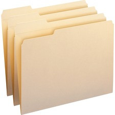 Smead 1/3 Tab Cut Letter Recycled Top Tab File Folder - 8 1/2" x 11" - 3/4" Expansion - Top Tab Location - Left Tab Position - Manila - Manila - 10% Recycled - 100 / Box