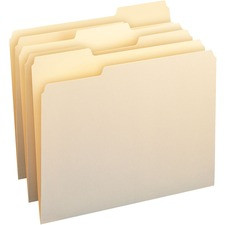 Smead 1/3 Tab Cut Letter Recycled Top Tab File Folder - 8 1/2" x 11" - 3/4" Expansion - Top Tab Location - Assorted Position Tab Position - Manila - Manila - 10% Recycled - 100 / Box