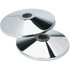 Tatco Adjusta-Tape Stanchion Flat Base - 10 ft Post Tape - Chrome - 2 / Box