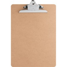 Business Source Hardboard Clipboard - 9" x 12 1/2" - Hardboard - Brown - 1 Each