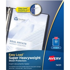 Avery Super-Heavyweight Sheet Protectors - 10 x Sheet Capacity - For Letter 8 1/2" x 11" Sheet - 3 x Holes - Ring Binder - Top Loading - Clear - Polypropylene - 50 / Box