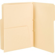 Smead Self-Adhesive Folder Dividers with Pockets - For Letter 8 1/2" x 11" Sheet - Manila - Manila - 25 / Pack