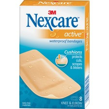 Nexcare Extra-Cushion Knee/Elbow Bandages - 1.88" x 4" - 8/Box - Beige - Foam