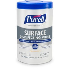 PURELL Professional Surface Disinfecting Wipes - Ready-To-Use Wipe - Fresh Citrus Scent - 7" Width x 8" Length - 110 / Canister - 1 Each