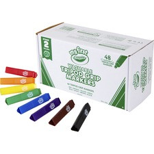 Crayola My First Washable Tripod Grip Markers - Red, Orange, Yellow, Green, Blue, Purple, Brown, Black - 48 / Pack