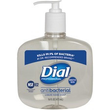 Dial Sensitive Skin Antimicrobial Liquid Soap - 16 fl oz (473.2 mL) - Kill Germs - Skin, Hand - Clear - 12 / Carton