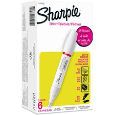 Sharpie Oil-Based Bold Point Paint Markers - Bold Marker Point - White Oil Based Ink - 6 / Pack