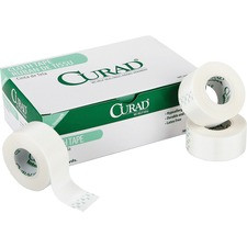 Curad Cloth Silk Adhesive Tape - 10 yd Length x 1" Width - Cloth - 12 / Box - White
