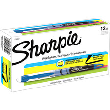 Sharpie Accent Highlighter - Liquid Pen - Micro Marker Point - Chisel Marker Point Style - Fluorescent Blue Pigment-based Ink - 1 / Box