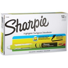 Sharpie Accent Highlighter - Liquid Pen - Micro Marker Point - Chisel Marker Point Style - Yellow Pigment-based Ink - 1 Dozen