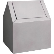 RMC Freestanding Sanitary Disposal - Swing Lid - Freestanding - 11.5" Height x 9.4" Width x 9" Depth - Metal - White - 6 / Carton