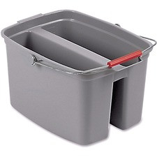 Rubbermaid Commercial 19 QT Double Pail - 19 quart - Dual Bucket, Handle - 17.8" x 18.1" - Plastic - Gray - 1 Each