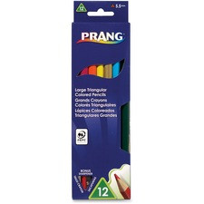 Dixon Triangular Woodcase Pencil - 5.5 mm Lead Diameter - Assorted Lead - Assorted Wood Barrel - 12 / Set
