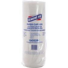 Genuine Joe Raised Siphole Hot Cup Lids - Round - 50 / Pack - White
