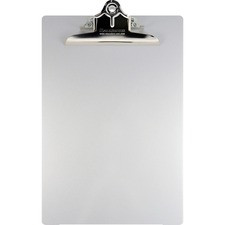 Saunders Aluminum Round Corner Clipboards - 1" Clip Capacity - 8 1/2" x 12" - Clamp - Aluminum - Silver - 1 Each