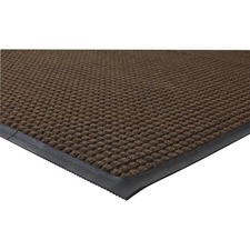 Genuine Joe Waterguard Wiper Scraper Floor Mats - Carpeted Floor, Indoor, Outdoor - 60" Length x 36" Width - Polypropylene - Brown