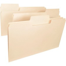 Smead SuperTab 1/3 Tab Cut Legal Recycled Top Tab File Folder - 8 1/2" x 14" - 3/4" Expansion - Top Tab Location - Assorted Position Tab Position - Manila - Manila - 10% Recycled - 50 / Box