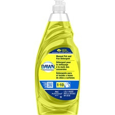 Dawn Manual Pot/Pan Detergent - Liquid - 38 fl oz (1.2 quart) - Lemon Scent - 1 Bottle - Yellow