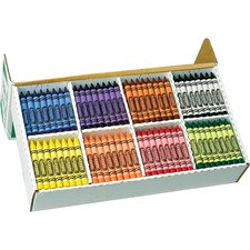 Crayola 8-Color Classpack Crayons - 4" Length - 0.4" Diameter - Red, Blue, Yellow, Orange, Green, Purple, Brown, Black, Violet - 400 / Box