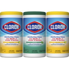 Clorox Disinfecting Wipes Value Pack, Bleach-Free Cleaning Wipes - Ready-To-Use Wipe - Fresh, Crisp Lemon Scent - 75 / Canister - 4 / Carton - White