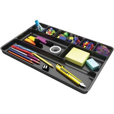Deflecto Sustainable Office Drawer Organizer - 1" Height x 14" Width x 9" Depth - 30% Recycled - Black - 1 Each