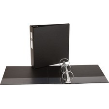 Avery Economy Binder - 3" Binder Capacity - Letter - 8 1/2" x 11" Sheet Size - 460 Sheet Capacity - 3 x Round Ring Fastener(s) - 2 Internal Pocket(s) - Vinyl - Black - Recycled - Non Locking Mechanism - 1 Each