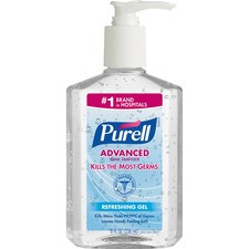 Gojo Purell Instant Hand Sanitizer Pump Dispenser Bottle - 8fl oz - Push Pump Dispenser - Dye-free - Clear