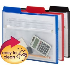 Smead 1/3 Tab Cut Letter Organizer Folder - 8 1/2" x 11" - 1/2" Expansion - 1 Pocket(s) - Polypropylene - Blue, Red, Black - 3 / Pack