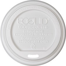 Eco-Products Renewable EcoLid Hot Cup Lids - Polylactic Acid (PLA) - 16 / Carton - White