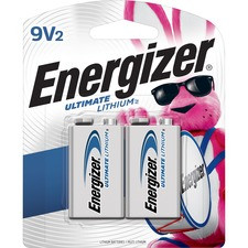 Energizer Ultimate Lithium 9V Batteries, 2 Pack - For Multipurpose - 9V - 9 V DC - Lithium (Li) - 2 / Pack