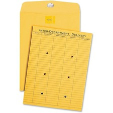 Quality Park Resealable Inter-department 1 Side Print Envelope - Inter-department - 10" Width x 13" Length - 28 lb - Self-sealing - Kraft - 100 / Box - Light Brown