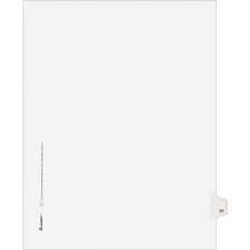 Avery Individual Legal Exhibit Dividers - Avery Style - 1 Printed Tab(s) - Digit - 22 - 1 Tab(s)/Set - 8.5" Divider Width x 11" Divider Length - Letter - White Paper Divider - Paper Tab(s) - 25 / Pack