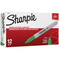 Sharpie Fine Point Permanent Marker - Fine Marker Point - 1 mm Marker Point Size - Green - 1 Dozen