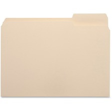 Business Source 1/3 Tab Cut Letter Recycled Top Tab File Folder - 8 1/2" x 11" - 3/4" Expansion - Top Tab Location - Right Tab Position - Manila - 10% Recycled - 100 / Box