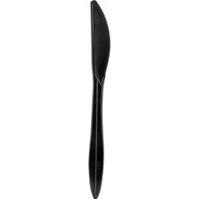 Genuine Joe Medium-weight Individually Wrapped Knives - 1000/Carton - Knife - Breakroom - Disposable - Black