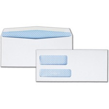 Quality Park Double Window Gum Closure Envelopes - Double Window - #9 - 8 7/8" Width x 3 7/8" Length - 24 lb - Gummed - Wove - 500 / Box - White