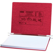 ACCO PRESSTEX Unburst Sheet Covers - 6" Binder Capacity - Fanfold - 11" x 14 7/8" Sheet Size - Executive Red - Recycled - Retractable Filing Hooks, Hanging System, Moisture Resistant, Water Resistant - 1 / Each