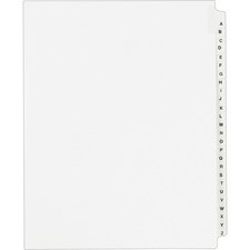 Avery Standard Collated Legal Exhibit Divider Sets - Avery Style - 25 x Divider(s) - Printed Tab(s) - Character - A-Z - 26 Tab(s)/Set - 8.5" Divider Width x 11" Divider Length - Letter - White Paper Divider - White Tab(s) - 26 / Set