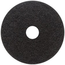 Genuine Joe Black Floor Stripping Pad - 5/Carton - Round x 18" Diameter - Stripping - 175 rpm to 350 rpm Speed Supported - Heavy Duty, Resilient, Flexible, Long Lasting - Fiber - Black