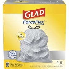 CloroxPro ForceFlex Tall Kitchen Drawstring Trash Bags - 13 gal - 24" Width x 25.13" Length x 90 mil (2286 Micron) Thickness - Gray - Plastic - 100/Box - Kitchen, Office, Day Care, School, Restaurant